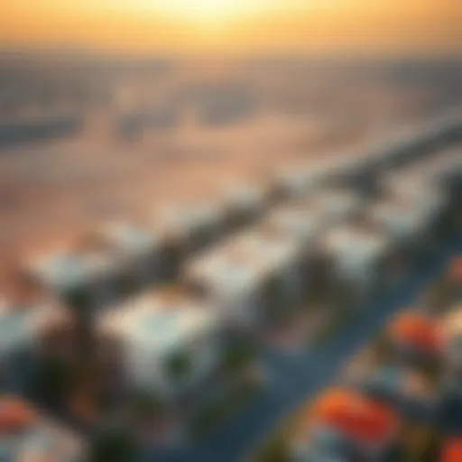 Aerial view of Al Thuriah developments showcasing luxury properties.