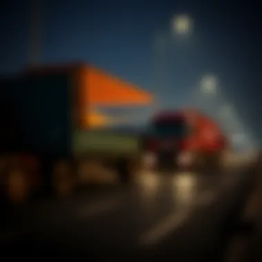 Freight Transport in Umm Ramool Logistics Freight transport vehicles maneuvering in Umm Ramool
