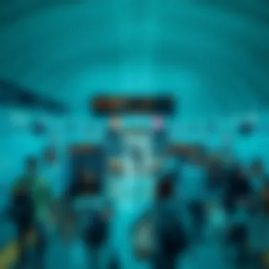Bustling Metro Station Overview An overview of a bustling metro station with commuters and signage