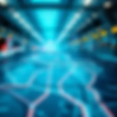 Futuristic Metro Line Map A futuristic map showcasing the metro line routes across the UAE