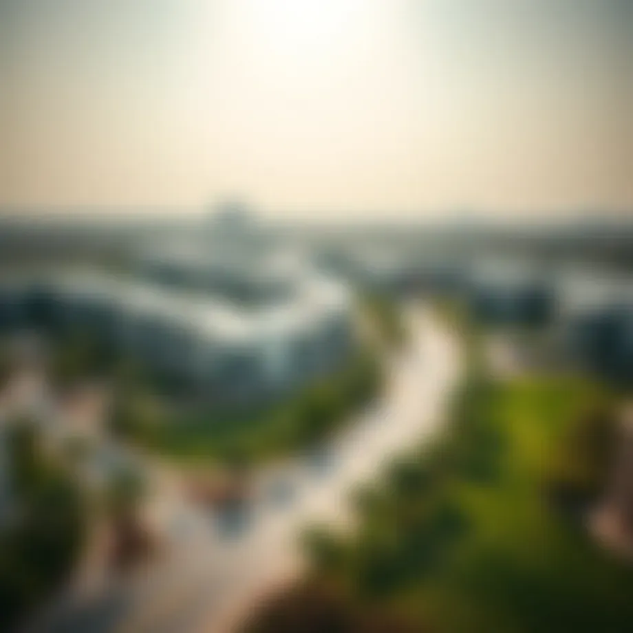 Aerial view of Jumeirah Garden City showcasing modern architecture and lush greenery