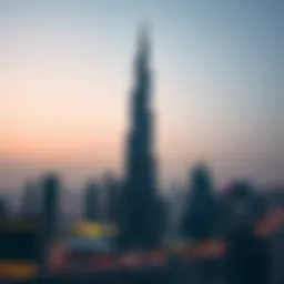 Burj Khalifa towering above the Dubai skyline