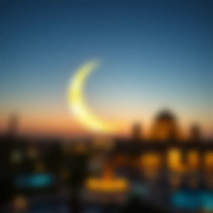 Symbolic crescent moon representing Ramadan
